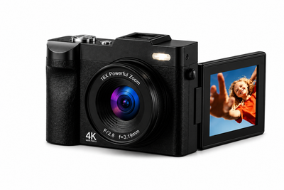 Цифрова камера 4K 50MP для відеоблогів з автофокусом поворотним екраном 180° чорна