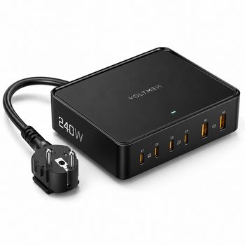 Мережевий зарядний пристрій VOLTME Revo 240 GaN 240 Вт на 6 портів USB-C/USB-A