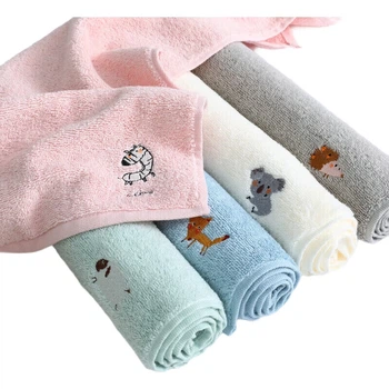 Полотенца KING SHORE класс А из хлопка детские с вышивкой, 5 шт