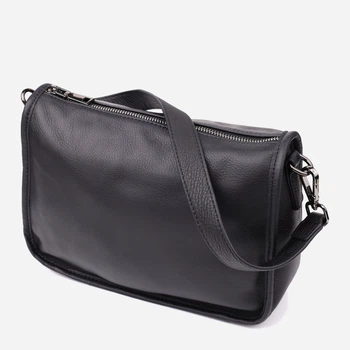 Сумка кросс боди через плечо женская из натуральная кожи Vintage leather-23001 Черная