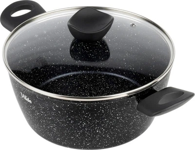 Garnek granitowy Vilde Granitica ze szklaną pokrywką 3.6 l (5900670107656)