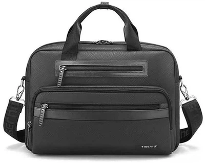 Сумка для ноутбука 14" Tigernu T-L5207 с плечевым ремнем черная водоотталкивающая для работы, путешествий и города 70146