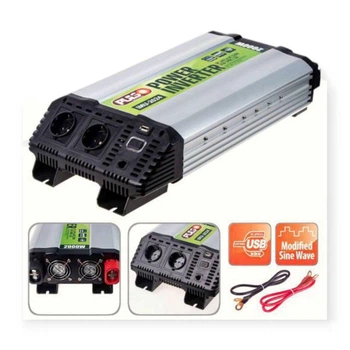 Перетворювач напруги PULSO з 24 на 220 В, 2000W, USB 2A, RJ-45, на клеми, модифікована синусоїда