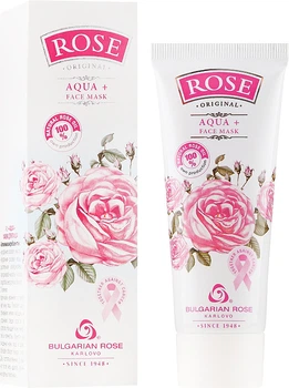 Маска Bulgarian Rose Karlov для обличчя зволожуюча AQUA+ з олією троянди Rose Original 75 мл