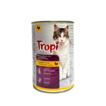 Консервы для кошек Tropi со вкусами домашней птицы 415г