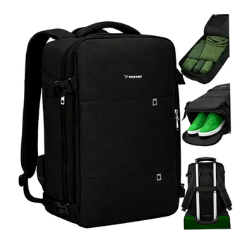 Рюкзак туристический 42x32x40 см USB-порт 12 карманов черный Trizand HM-0118