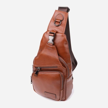 Сумка слінг через плече чоловіча з натуральної шкіри Vintage leather-23049 Руда