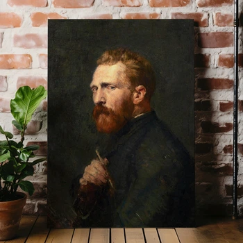 Интерьерная картина Портрет Винсента ван Гога, Vincent van Gogh, интерьерный декор, 60×44 см (id6355)