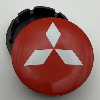 Колпачок Mitsubishi 56 мм 51 мм красный логотип митцубиши заглушка в диск
