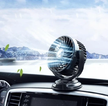 Автомобильный вентилятор T201 USB 5V 360° поворот черный пластик 20х15х10 см