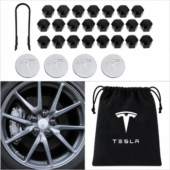 Набор колпачки на болты гайки колпачки на колеса 21 мм для Тесла Tesla серебро +мешочек