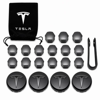 Набір ковпачки на болти гайки ковпачки на колеса 21 мм для Тесла Tesla + мішечок для зберігання болтів гайок ковпачків