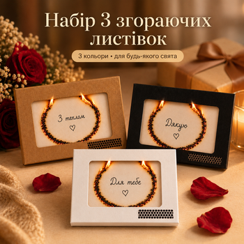 Набор сгорающих открыток 3 шт, открытки с сюрпризом для праздника