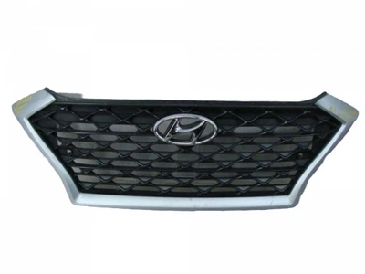 Решетка радиатора Hyundai Tucson 2018-2020, черный глянец, молдинг серый металлик, AVTM, 183264990