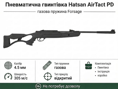 Пневматическая винтовка Hatsan Air Tact PD с газовой пружиной Forsage