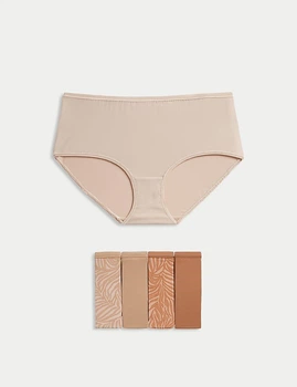 Набір трусиків із мікрофібри Marks&Spencer міді High rise shorts 14(42) 5 шт rose quartz mix 0238