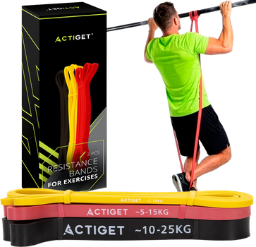 Набір гумових петля-еспандерів для фітнесу та спорту Actiget Power Band 3 шт 2-25 кг (ACT0047)