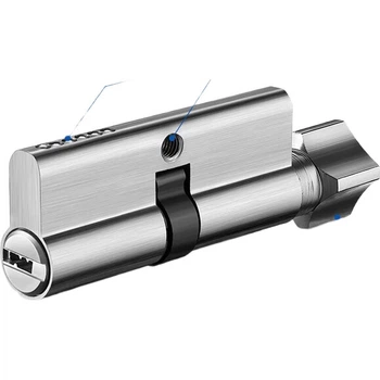 Замок IGear Split Lock, внутренняя дверь спальни, шумопоглощающая, дверная ручка в американском стиле из массива дерева для ванной и туалета, цвет «оружейная сталь».