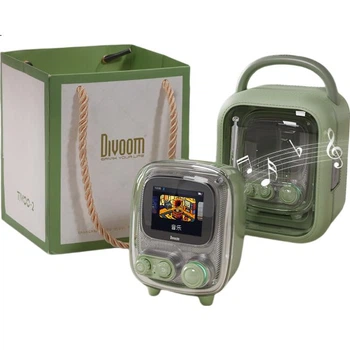 Bluetooth-колонка Divoom с альбомом для текстов песен, ретро-мини-телевизор, настольная электронная фоторамка, портативная мини-аудиосистема, радиобудильник с белым шумом для улучшения сна, подарок на день рождения для мужчин и женщин.
