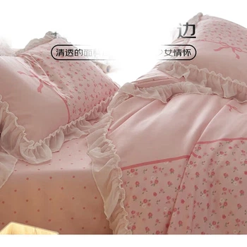 Комплект постельного белья Dohia из хлопка с рюшами, 1.8 м, 229x230 см
