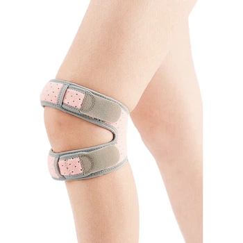 Компресійний бандаж для бадмінтону KAWASAKI Patellar Strap Sports Coiline Band для ніг для чоловіків та жінок A3427 рожевого кольору (2 шт.)