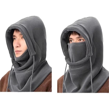 Теплая зимняя балаклава PEAK для мужчин и женщин, маска для лица для велоспорта и лыжного спорта, ветрозащитная, морозостойкая защита лица на флисовой подкладке, велосипедная экипировка, серый цвет.