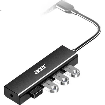 USB-хаб Acer 3.0, док-станція розширення, високошвидкісний 4-портовий адаптер-хаб, сумісний із настільними комп'ютерами та ноутбуками, багатопортовий конвертер, подовжувач, 1 метр