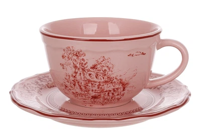Набір порцеляновий чашка з блюдцем 250мл Heritage Toile Collection, рожевий