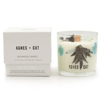 Ботаническая соевая свеча Морская соль и мох Seasalt & Moss 350г Agnes+Cat 5056368359408
