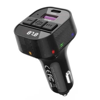 АЗП XO BCC17 Smart Bluetooth MP3 A+C Dual Port PD30W Car Charger with TYPE C Чорний