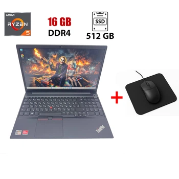 Ультрабук Lenovo ThinkPad E15 Gen 3 / 15.6" (1920x1080) IPS / AMD Ryzen 5 5500U (6 (12) ядер по 2.1 - 4.0 GHz) / 16 GB DDR4 / 512 GB SSD / AMD Radeon RX Vega / WebCam б/в + Подарунок Мишка та килимок