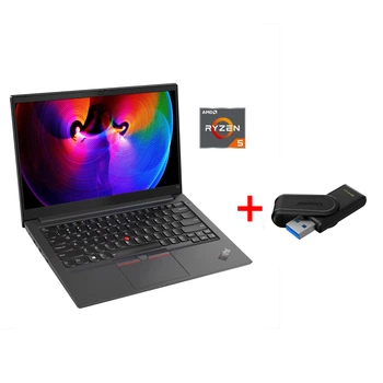 Ультрабук Lenovo ThinkPad E14 Gen 2 / 14" (1920x1080) IPS / AMD Ryzen 5 4500U (6 ядер по 2.3 - 4.0 GHz) / 8 GB DDR4 / 256 GB SSD NVMe / AMD Radeon RX Vega 6 Graphics / WebCam / Win 11 Pro б/в + Подарунок Флеш-накопичувач Kingston 64 ГБ