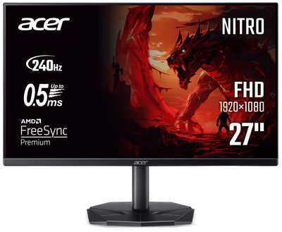 Монiтор TFT ACER 27" Nitro KG270W3bmiipx (UM.HX0EE.337) IPS FHD 240Hz 2*HDMI DP MM Black