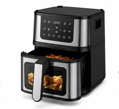 Аэрофритюрница + Гриль DOMOTEC MS-3225 7 л 3800W без масла, мультипечь с 8 программами, сенсорным дисплеем и смотровым окном