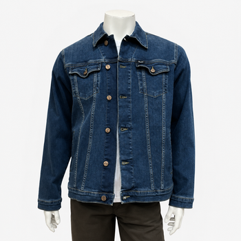 Куртка мужская Wrangler джинсовая классическая на пуговицах стрейч тинт L синяя