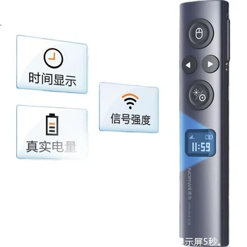 Nuowei Bluetooth лазерний PPT пульт дистанційного керування цифровий фізичний подвійний лазер з 32 ГБ пам'яті бездротовий вказівник для презентацій світлодіодний РК-екран Seewo біла дошка червоного світла N95s BLE USB-C