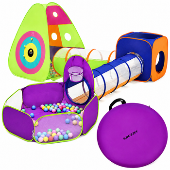 Детская игровая палатка Kruzzel 27684 5в1 с тоннелями и 100 шариками