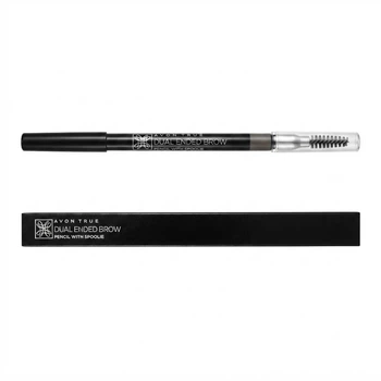 Олівець для брів із щіточкою 2 в 1 Відтінок: "Medium Brown / Коричневий", Avon True, Dual Ended Brow, Pencil with Spoolie 1.14 г двосторонній олівець, макіяж для брів