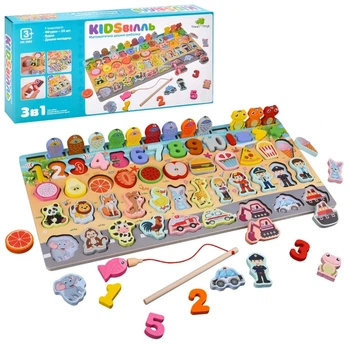 Деревянная рыбалка MD 2903 — развивающий центр Монтессори рамка-вкладыш Kidsville