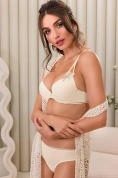 Комплект белья: бюстгальтер push-up и трусики бразилиана Leilieve 70C/S Шёлк (Seta) (117760)
