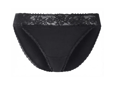 Трусики-слип хлопковые с круживом для женщины Esmara LYCRA® 473569 L Черный