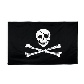 Пиратское знамя классический флаг корсаров 150*90 см с люверсами Jolly Roger баннер пиратов Веселый Роджер череп и кости