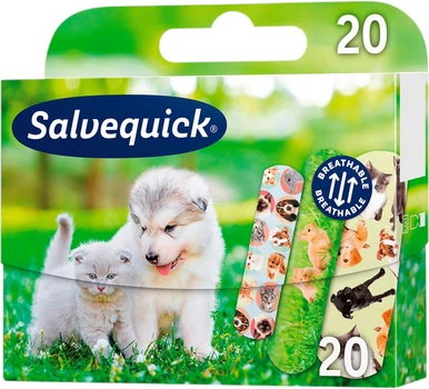 Zestaw plastrów Salvequick Animals dla dzieci 20 szt (7310610014063)