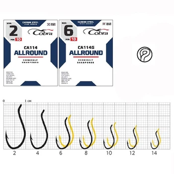 Крючки Cobra ALLROUND сер. CA114G разм. 014 10шт.