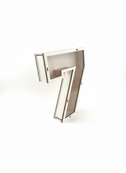 Подарунковий бокс "цифра 7". Коробка для подарунків (дерево) Прозора кришка (25х13х5)