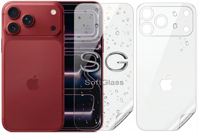 Плівка для Apple iPhone 17 Pro Max комплект: для передньої та задньої панелі зносостійка поліуретанова SoftGlass