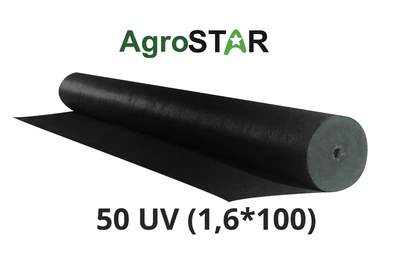 Агроволокно черное 50 UV 1,6х100 м нетканый полипропилен