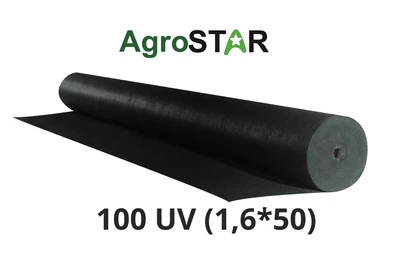 Агроволокно черное 100 UV 1,6х50 м нетканый полипропилен