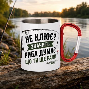 Чашка-карабин для рыболова Не клюет? 300 мл.