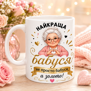 Чашка "Найкраща бабуся – не просто бабуся, а золото!" 330 мл.